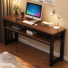 实木电脑桌桌面家用简易窄书桌卧室长条桌学生写字台长方办公桌子
