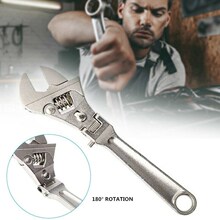 New 8 Inch Flexible Head Adjustable Ratchet Wrench 180° Rot