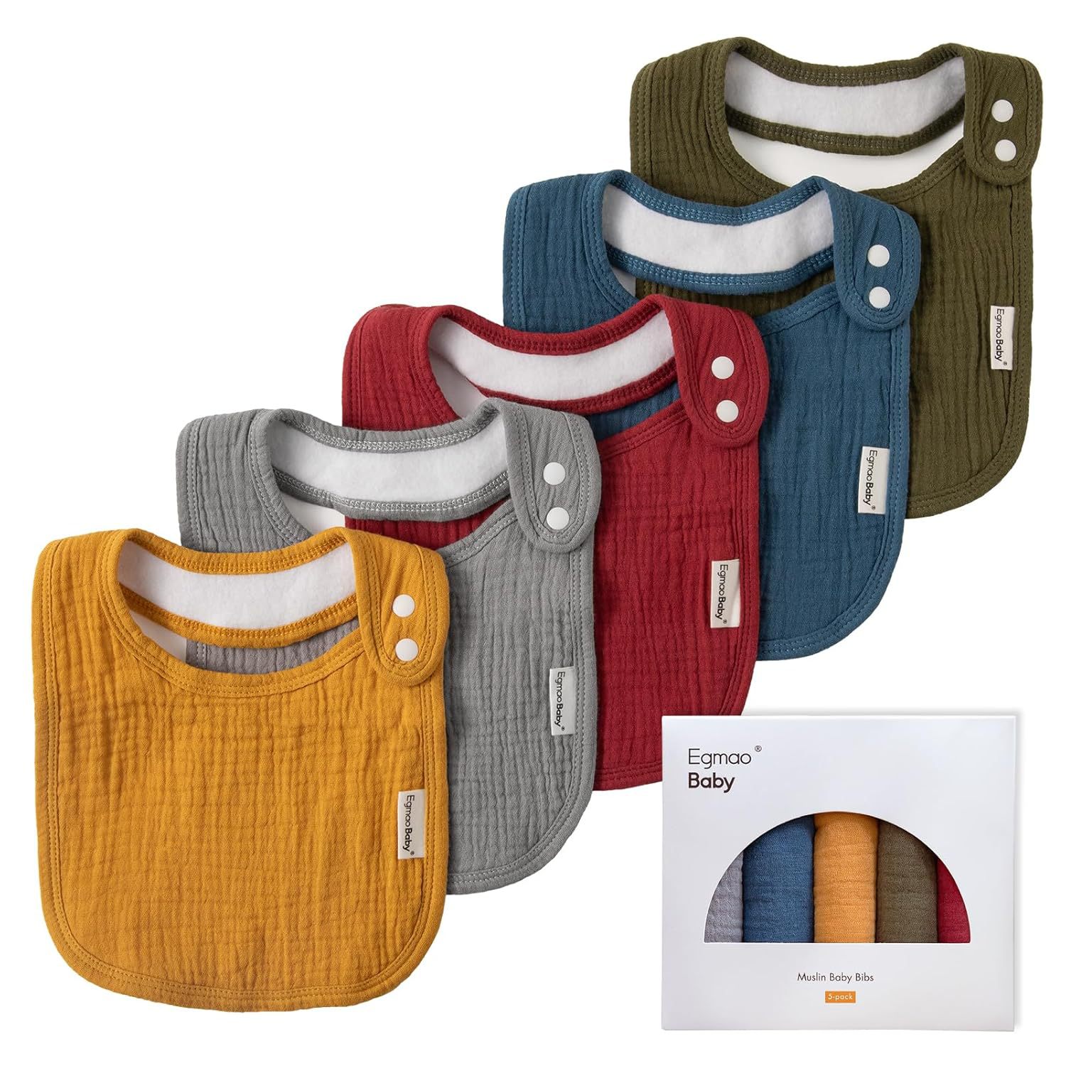 新生婴儿双层绉布棉纱布口水巾U型围嘴吸水吐奶垫巾围兜跨境爆款