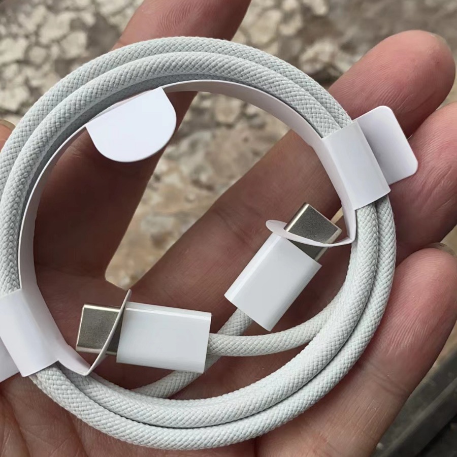 适用苹果iphone 15ipad pro双c编织快充线充电线mac双typec数据线