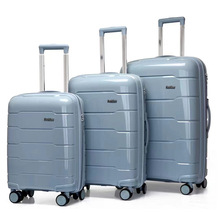 PP材质防爆拉链三件套旅行箱寸行李箱万向轮旅行拉杆登机箱