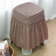 弹力板凳子套罩通用防滑一体圆形四方形铁艺塑料餐桌椅凳子罩