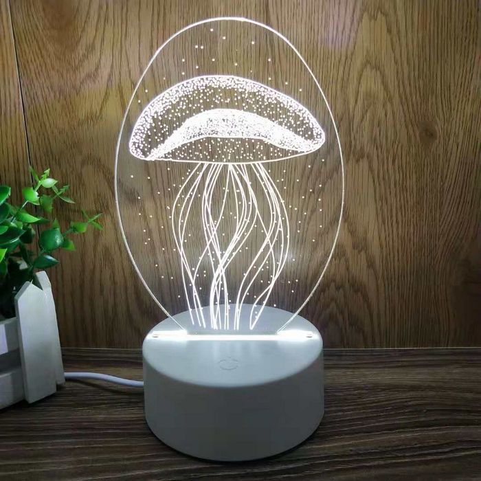 Small Night Lamp Cute Girl Dream Mini Table Lamp Jellyfish Plug-in Cartoon Bedroom Bedside