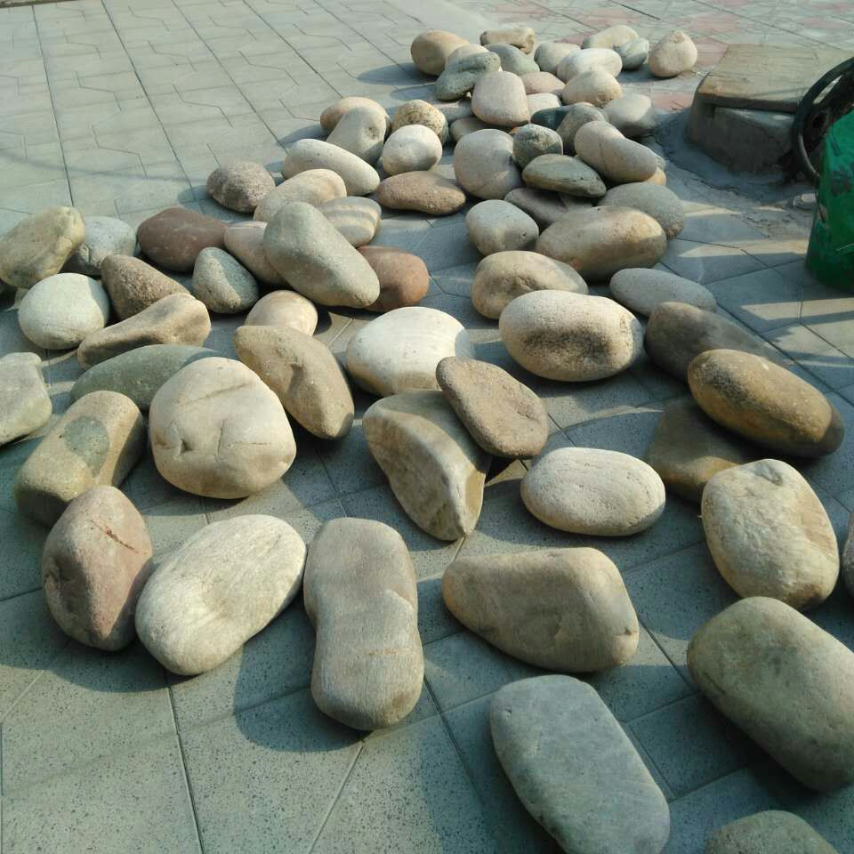 园艺装饰天然超大鹅卵石河石鱼缸庭院造景大石头原石池塘小软石子