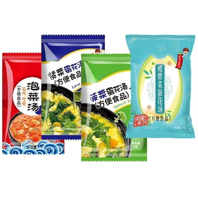 裙带菜紫菜菠菜蛋花汤即食冲泡速溶汤料包韩式泡菜汤包邮批发代发