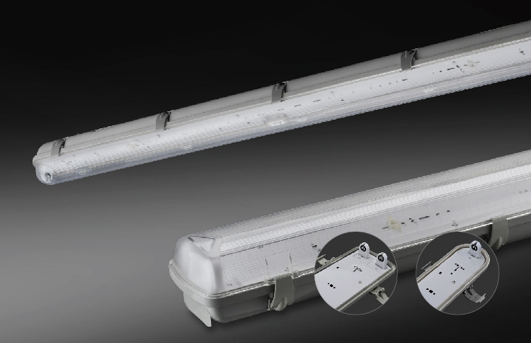 雷士照明自带蓄电池应急三防灯支架t8单支双支0.6米1.2米ip65阻燃