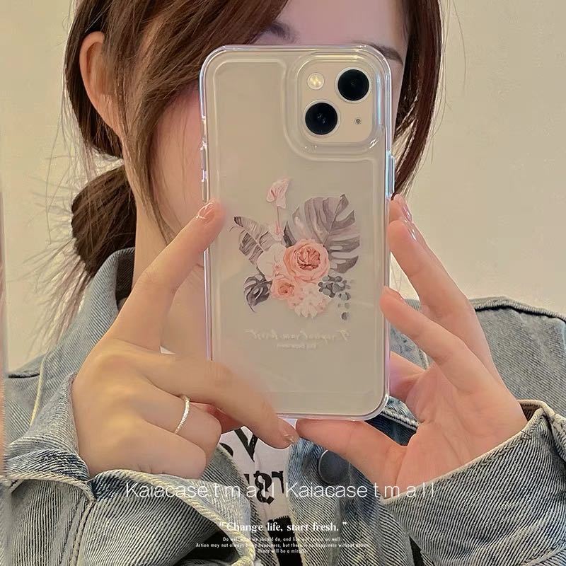 适用ins芭蕉叶玫瑰花12/13promax苹果xs/xr手机壳iphone11女8plus