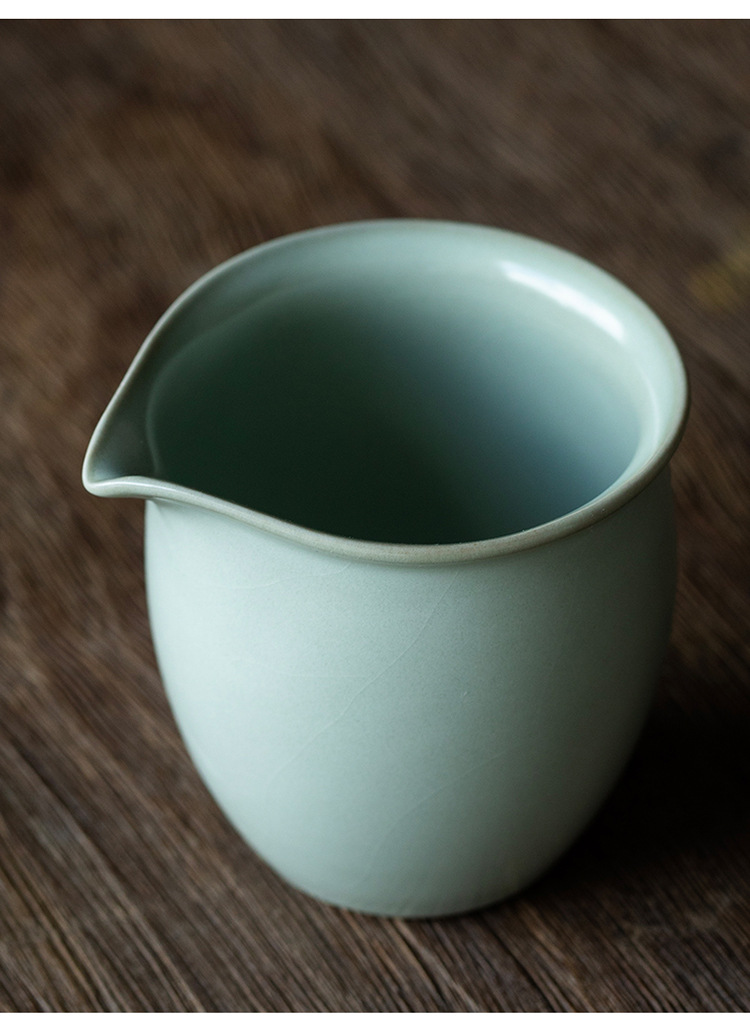 景德镇天青色汝窑公道杯陶瓷分茶器汝瓷开片可养分茶杯单个