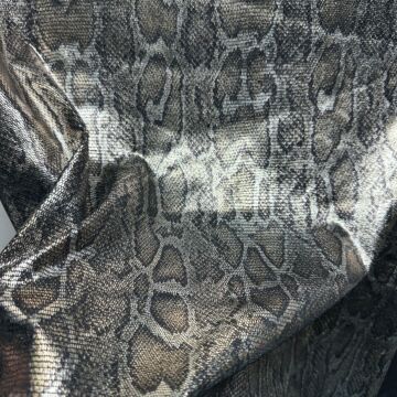 锦氨双面高弹鲨鱼皮 烫膜蛇皮豹纹复古 欧美女装瑜伽舞蹈服面料