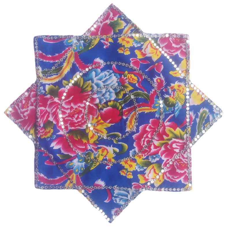 东北大秧歌手绢花钢圈立转加厚红色舞蹈跳二人转广场舞手帕八角巾