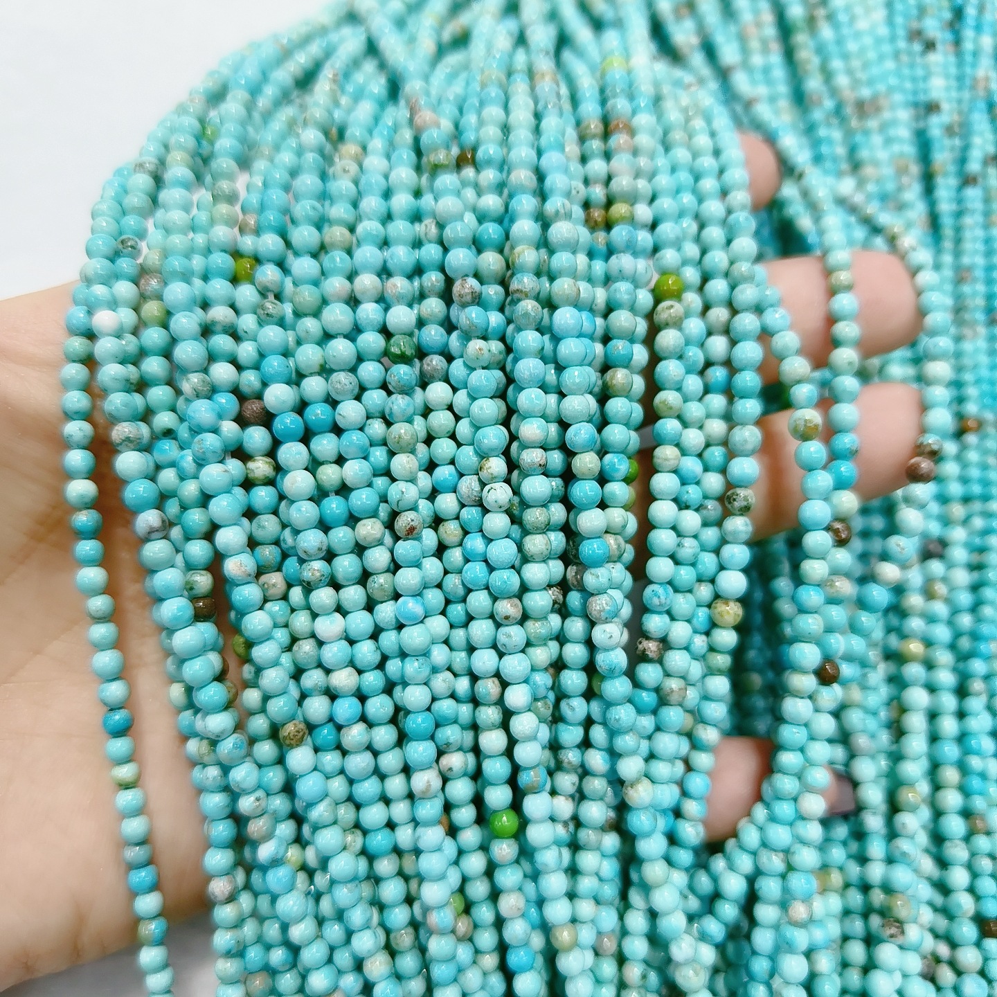 天然菱镁矿圆珠散珠流苏项链配珠多宝松小米珠diy半成品珠宝配件