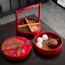 竹制中式双层喜糖盒结婚伴手礼包装盒茶叶普洱茶收纳盒子礼物盒