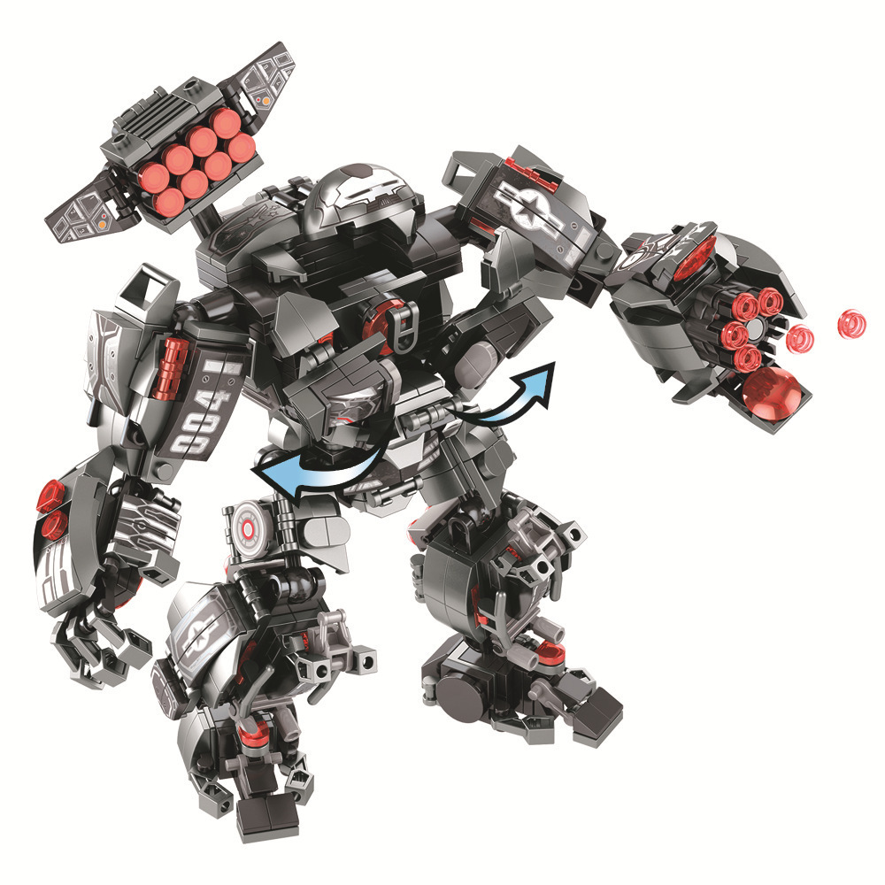 乐宜76013-15兼容乐高复仇者钢铁反浩克机甲侠积木拼装玩具批发