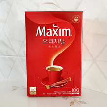 韩国进口麦馨maxim原味咖啡三合一咖啡粉100条装麦可馨红色礼盒