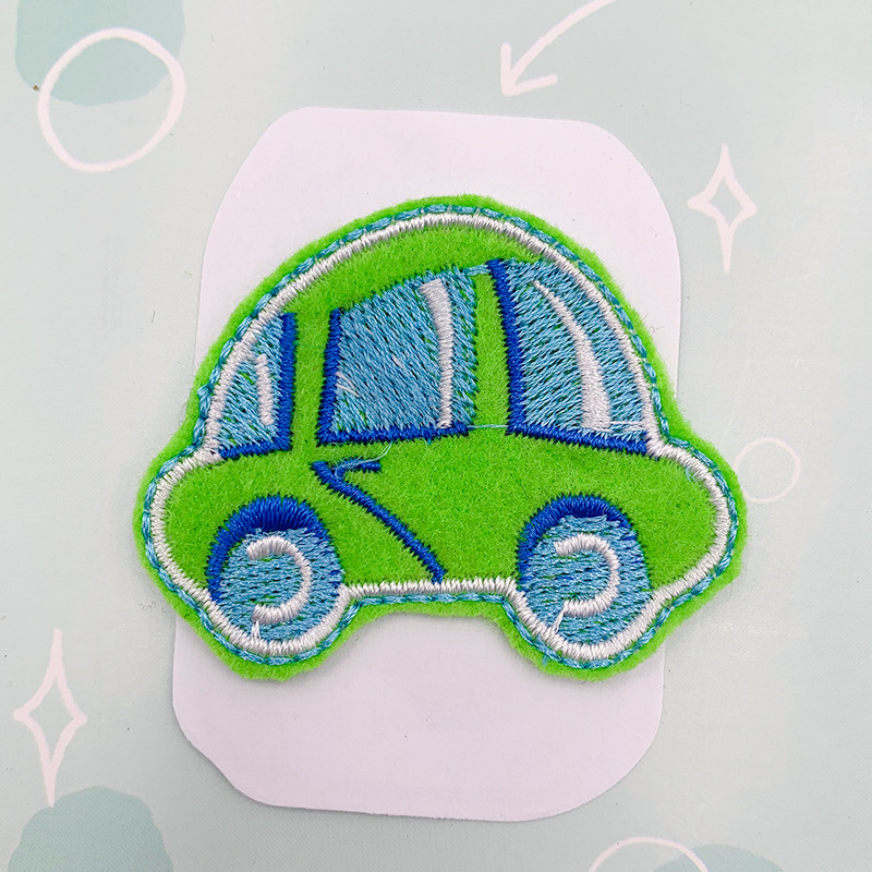 可爱小汽车儿童卡通刺绣布贴 服装辅料鞋帽包辅料diy补丁贴刺绣贴