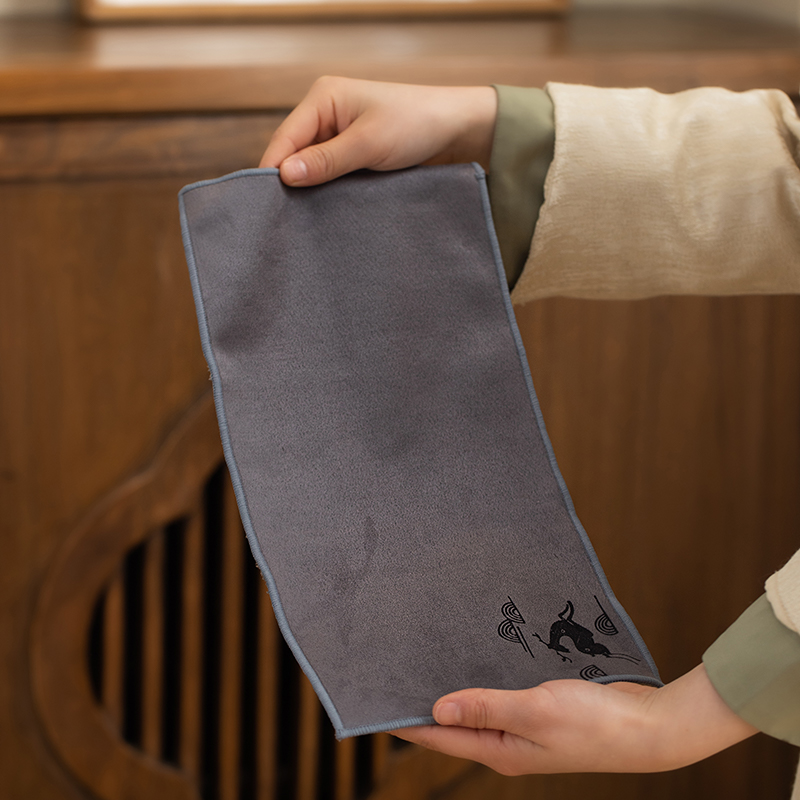 禅意小茶巾加厚吸水毛巾茶几茶席桌布养壶茶布抹布功夫茶杯垫