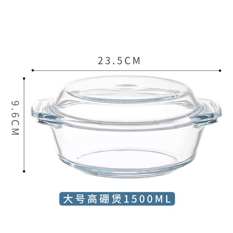 Microwave Oven Soup Bowl Household Transparent Fruit Salad Bowl Wholesale Glass with Lid Student Good-looking Simple Instant Noodle Bowl