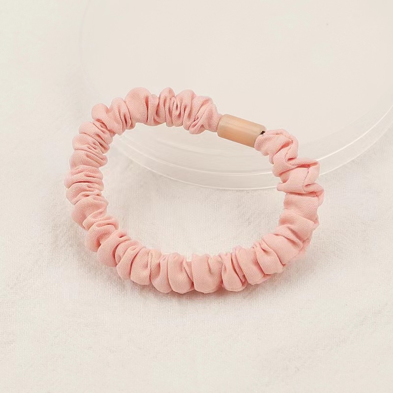 Spring and Autumn Cream Color Small Intestine Ring Manual Diy Hair Ring High Elasticity Hair Band Fresh All-Match Hair Ties Hair Accessories