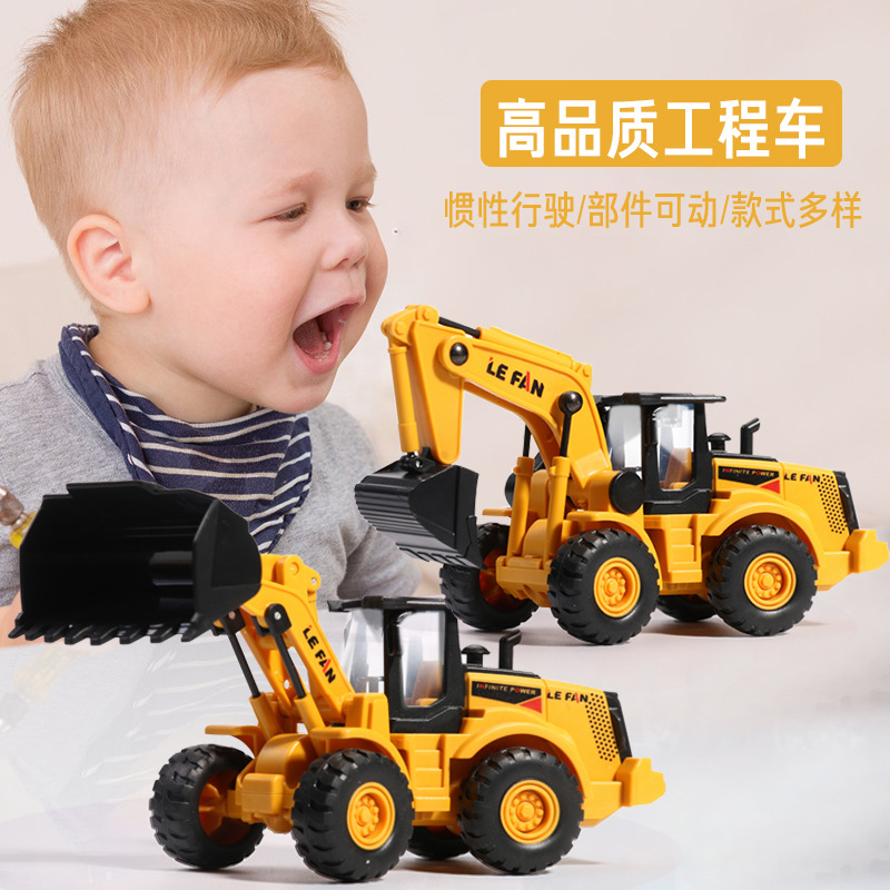 Excavator Children's Educational Toys Inertia Warrior Excavator Baby Inertia Roller Engineering Vehicle Stall Wholesale