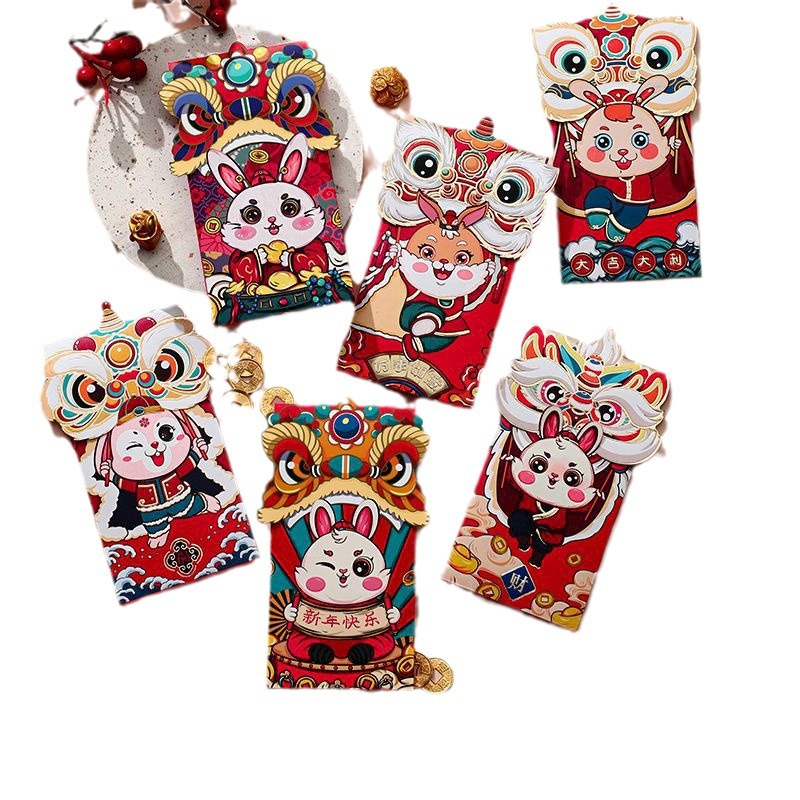 2024 Li Wei Feng Cartoon Dragon Year Red Pocket for Lucky Money New Year Red Envelope Xingshi Creative Personality New Year Lucky Red Packet Wholesale