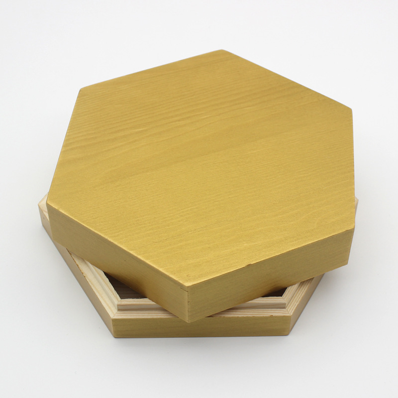 六边形天地盖木盒实木上漆六角包装盒礼品首饰收纳盒多边形木盒子