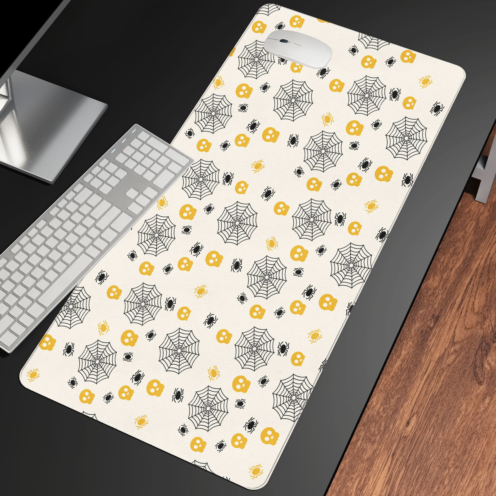 家用鼠标垫定 制图案logo万圣办公日常长方形桌垫可爱幽灵鼠标垫