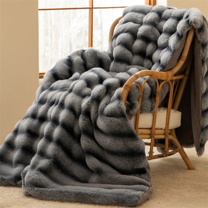 Rabbit Plush Blanket Winter Thick Blanket Sofa Cover Blanket Nap Office Bed Sheet Velvet Blanket Factory Wholesale