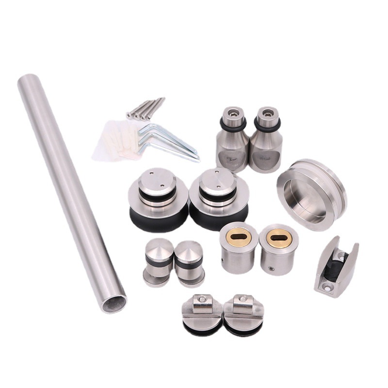 玻璃移门隔断配件赛维雅淋浴房移门304不锈钢圆管滚滑门配件套装