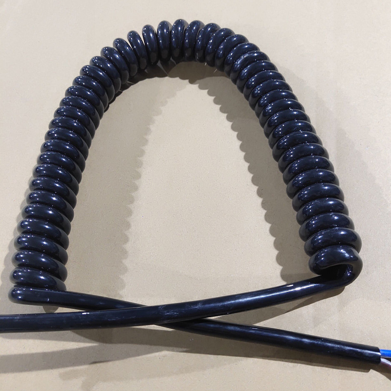 黄绿色接地线 现货供应 配电箱接地弹簧线伸缩螺旋电源线