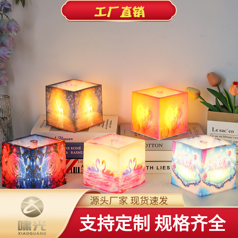 ins新款跨境小夜灯礼物圣诞树装饰灯氛围灯小台灯情侣花盆灯树