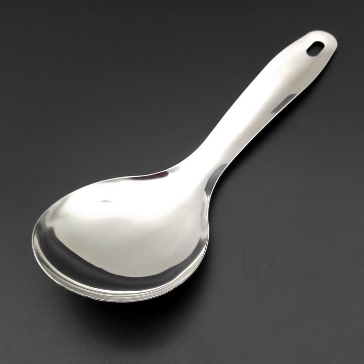 201不锈钢饭勺弧度加深大号勺子家用饭店饭瓢防烫耐摔加厚大汤勺