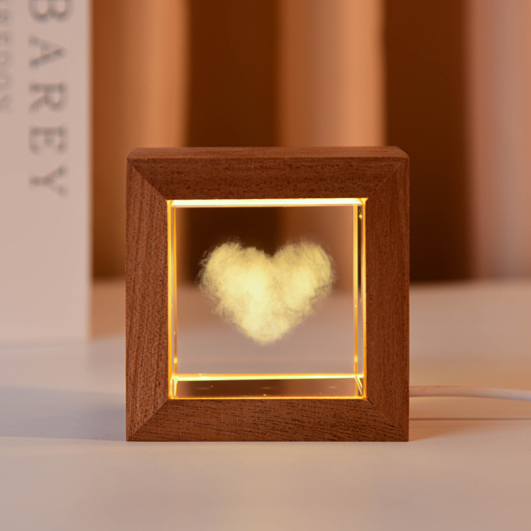 Cross-Border 3d Crystal Photo Diy Valentine's Day Gift Creative Decoration Crafts Small Night Lamp Decorative Decoration Album