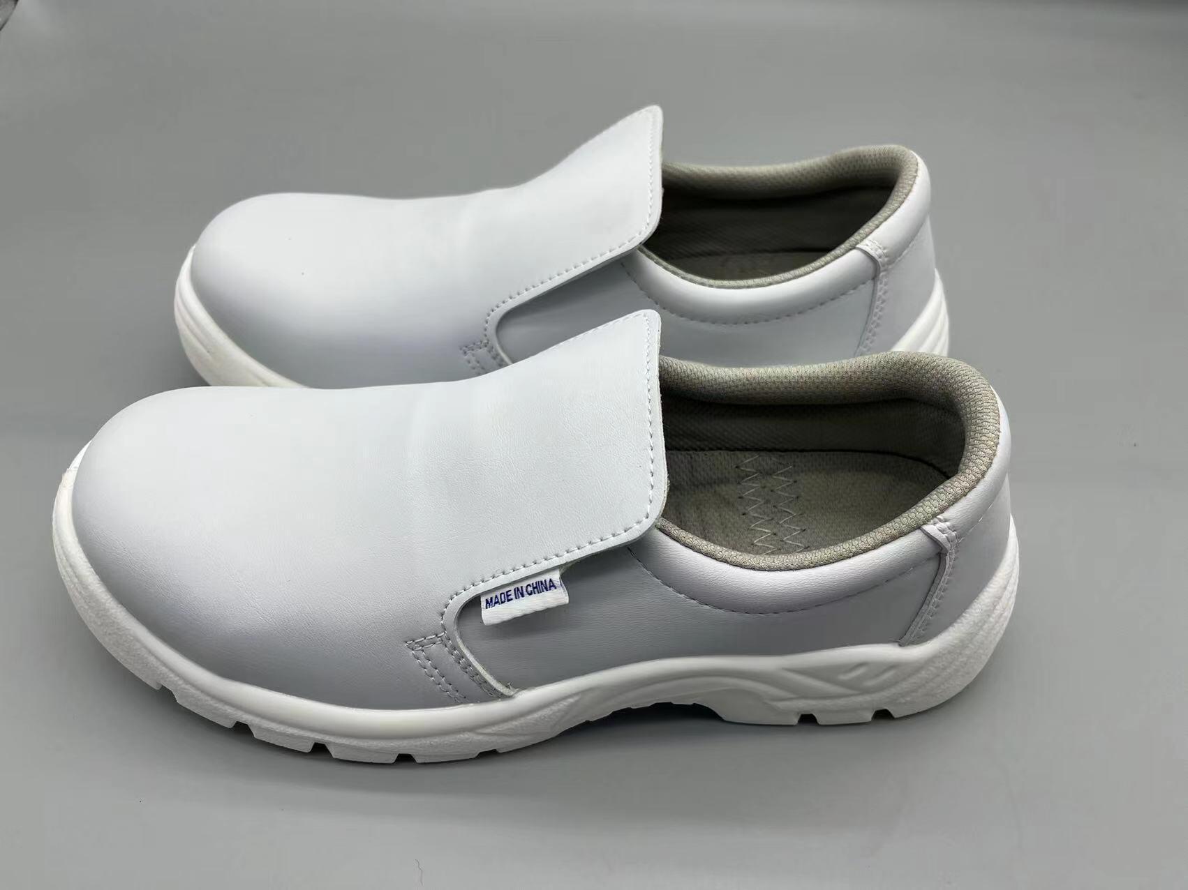 电子厂专用高品质白色超纤皮革塑料包头防砸防静电安全鞋