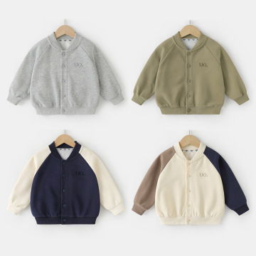 男童牛奶丝棒球服外套针织开衫春装春秋款童装儿童宝宝u14643