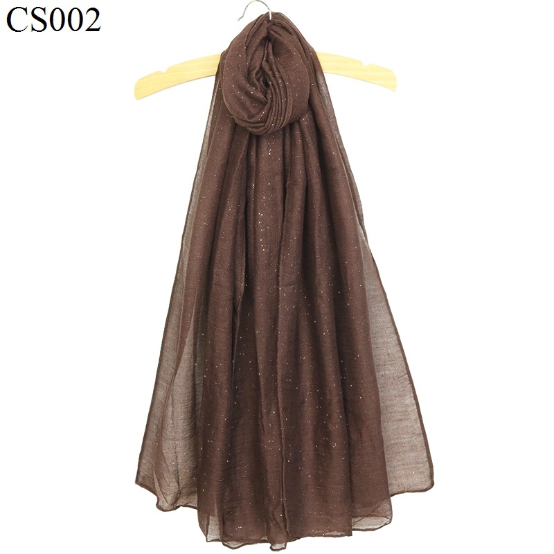 Solid Color Gold Bali Yarn Scarf Headcloth Cotton and Linen Feel Monochrome Veil All-Matching Warm Scarf Scarf Wholesale