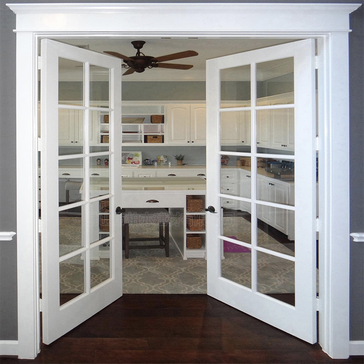 玻璃实木门厨房推拉门子母门双开门实木复合门卫生间门