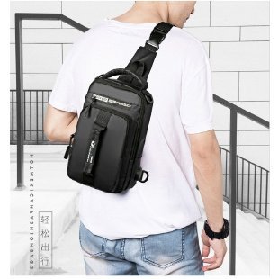 Cross-Border Men and Women Same Chest Bag 2022 New Autumn and Winter Fashion Simple Oxford Cloth Waterproof Sheet Backpack Cross-Body