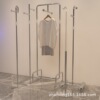 Of large number goods in stock wholesale Retail clothing Clothing store display prop Exhibition goods shelves move to ground Stainless steel texture of material Of large number goods in stock wholesale Retail clothing Clothing store display prop Exhibition goods shelves move to ground Stainless steel texture of material