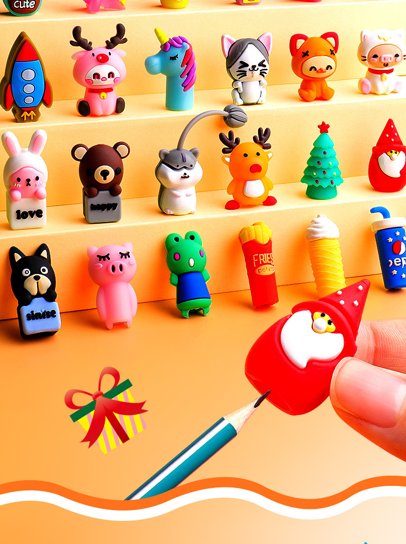 迪斯熊新款现货卡通笔帽写字延长器儿童学生可爱硅胶铅笔套握笔器