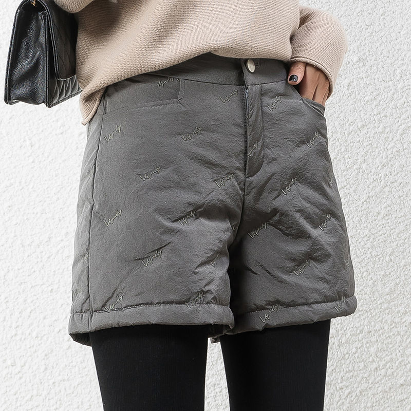 大码羽绒裤女外穿时尚阔腿短裤棉裤2020新款冬季鸭绒裤加厚加绒裤
