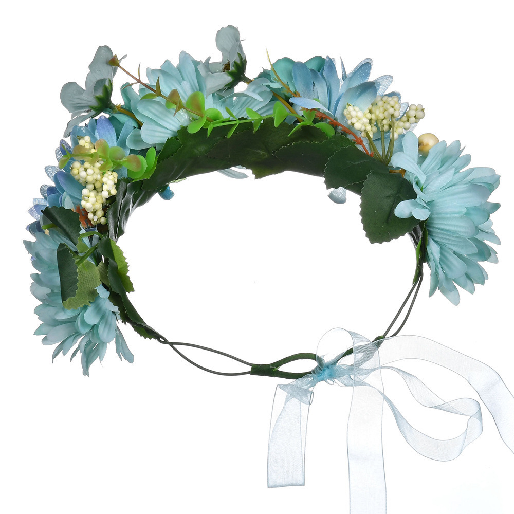 日式韩式菊花发环花环新娘伴娘头饰头环头花写真踏青郊游批发