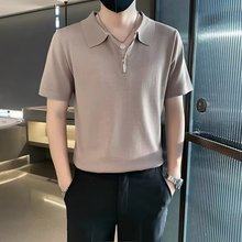翻领短袖衫男潮牌夏季恤韩版修身潮流新款百搭体恤上衣