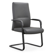 椅椅皮灰色办公椅接待固定家用椅子培训会议型久坐西皮时尚弓靠背