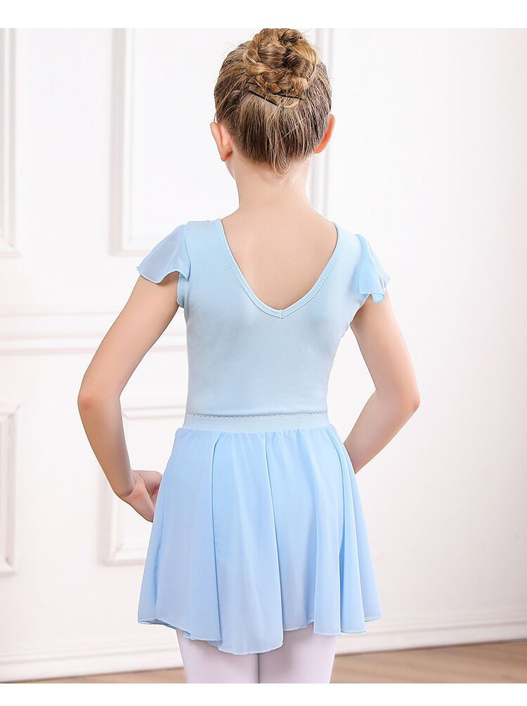 儿童半身纱裙舞蹈服雪纺裙小孩舞蹈裙芭蕾舞练功服裙跳舞裙分体裙