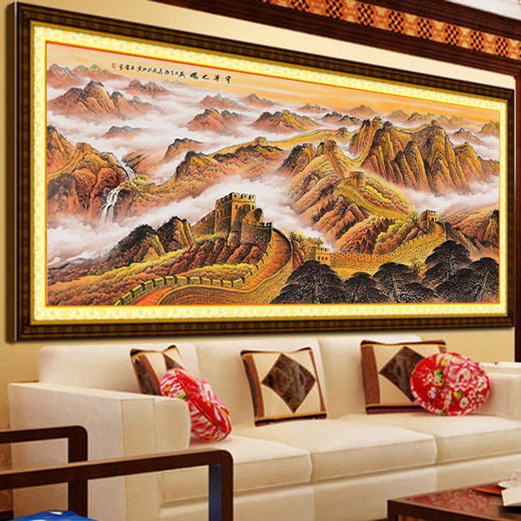十字绣客厅大幅 十字绣新款 精准印花十字绣 布艺工艺品 万里长城