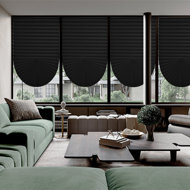 Self-Adhesive Curtain Shading Curtain Pleated Curtain Bedroom Household Sunshade Curtain Punch-Free Blinds Disposable Curtain