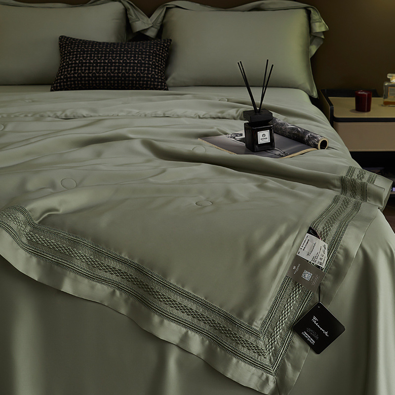 可机洗高端100支天丝夏被四件套莱赛尔纤维空调被可水洗薄被子