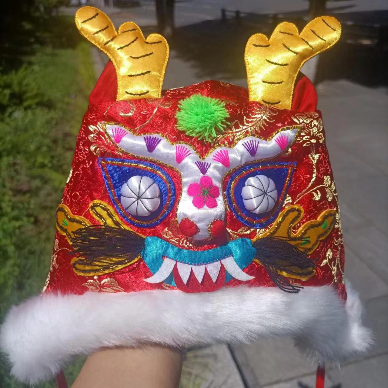 纯手工中国风龙年民俗龙头帽配汉服拍照儿童大人帽高档店首选