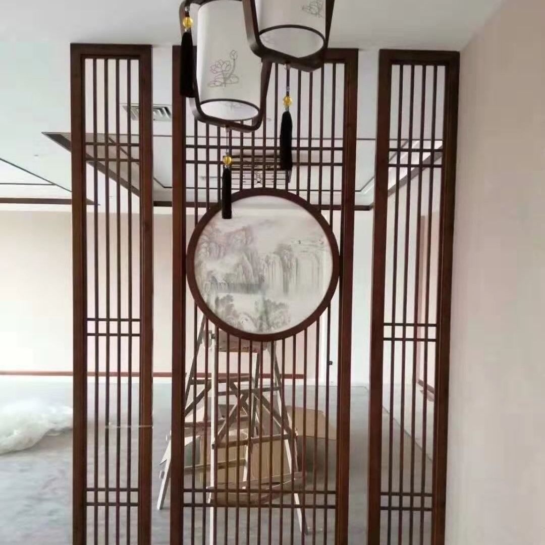 东阳木新中式实木花格隔断镂空花屏风格栅玄关装饰仿古门窗
