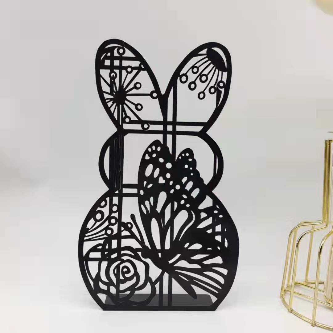 爆品 亚马逊复活节iron rabbit创意镂空兔子家居装饰摆件品